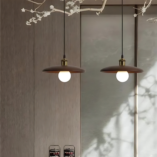 Japandi taklampa i naturligt trä och metall för vardagsrum sovrum kök och kontor