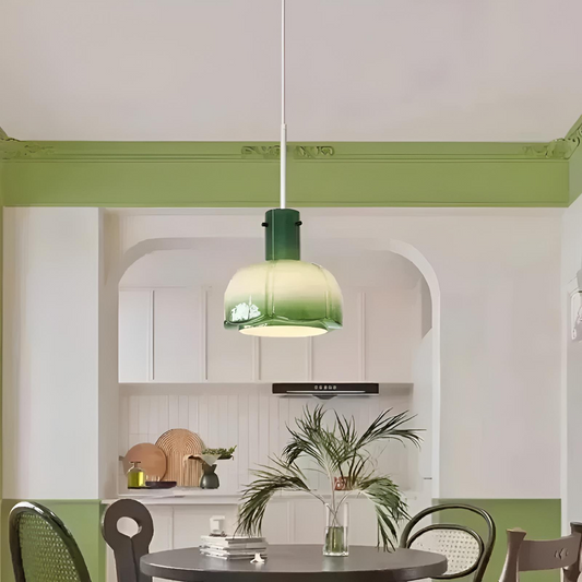 Nordisk pendellampa i färgat glas med justerbar höjd för kök matsal sovrum