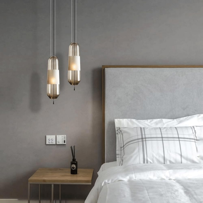 Nordisk cylinderformad glaspendel med LED för sovrum matsal och vardagsrum