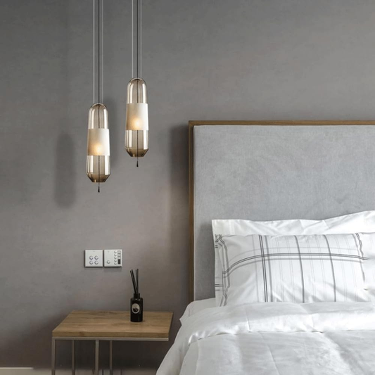 Nordisk cylinderformad glaspendel med LED för sovrum matsal och vardagsrum