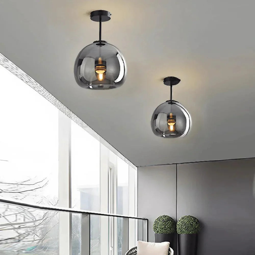 Modern taklampa i svart och guld med glasdetaljer – elegant LED plafond för vardagsrum, sovrum och matsal