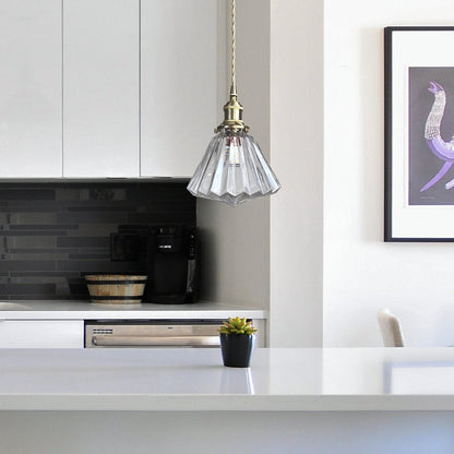 Modern diamantformad glaspendel med justerbar höjd för kök matsal vardagsrum