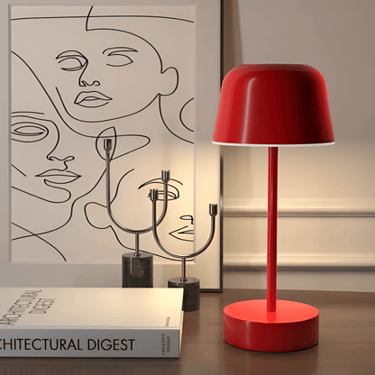 Retro färgglad LED bordslampa i metall med dimbart ljus och sladdlös design