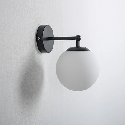 Nordic Vägglampa med Dubbel eller en Glasglob LED Svart Metall E27 Armatur