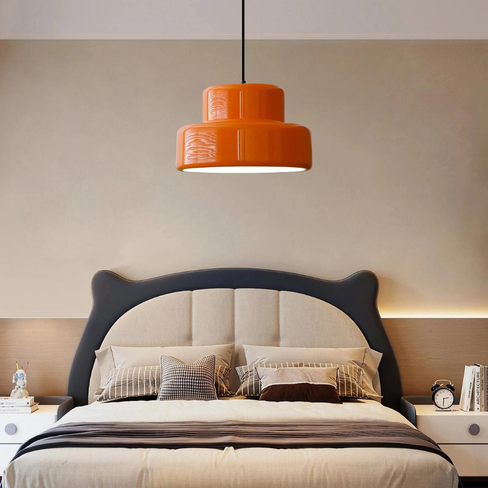 Retro orange taklampa med justerbar höjd för kök matsal vardagsrum