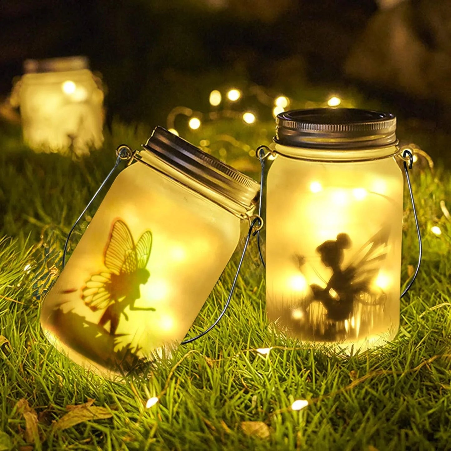 Sunglow | Solar Mason Jar-lykta – dekorativ solcellsbelysning för uteplats och gård