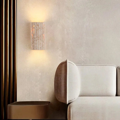 Stoneform | 3D-skuren stenvägglampa – perfekt för sovrum och hall, 1 st