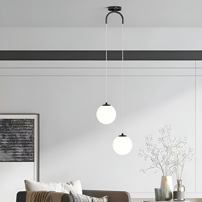 Modern glas pendellampa med klotdesign och justerbar höjd för matsal sovrum vardagsrum