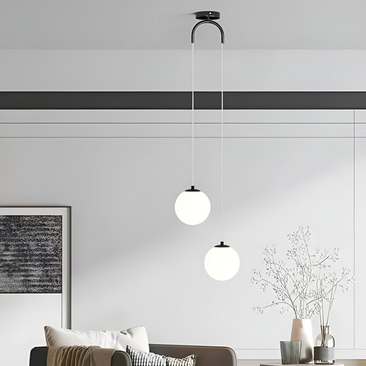 Modern glas pendellampa med klotdesign och justerbar höjd för matsal sovrum vardagsrum