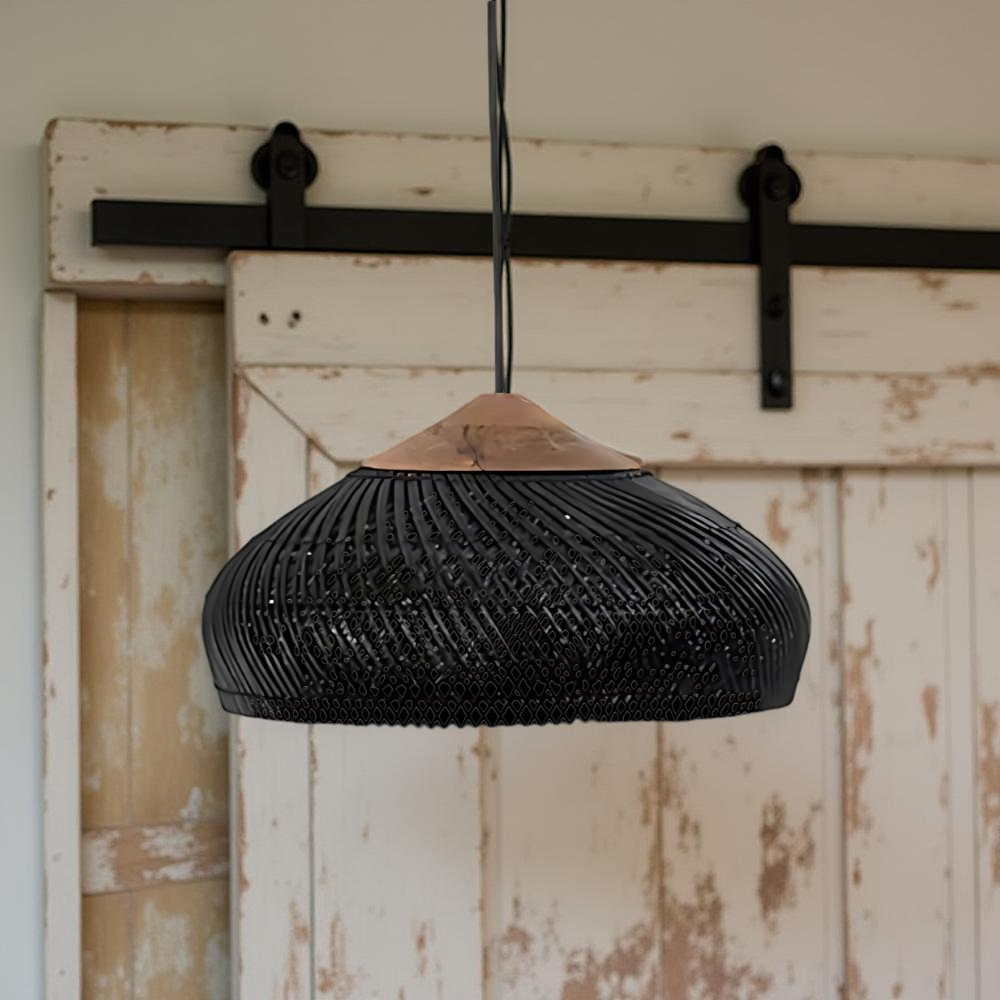 Handgjord rotting pendellampa i japansk design för matsal vardagsrum hall