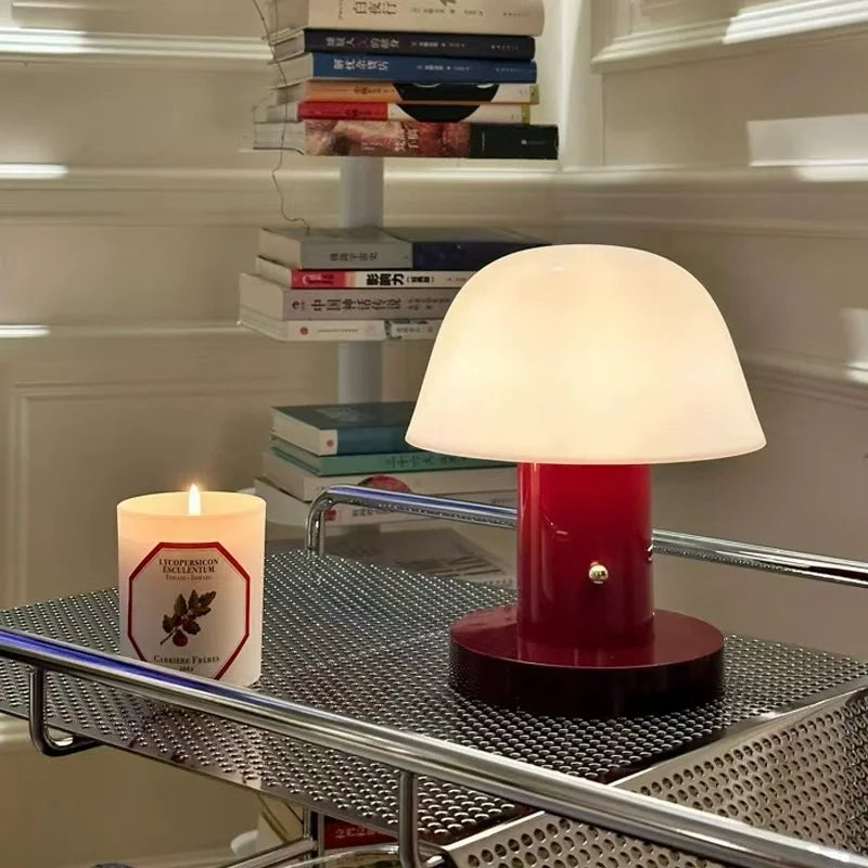 Mushroomglow | Uppladdningsbar bordslampa med touch – LED-lampa för sovrum och hem