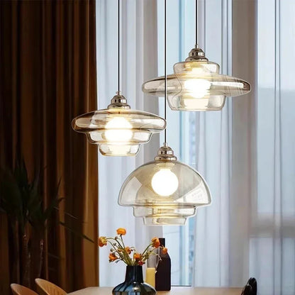 Minimalistisk pendellampa i glas för matsal, vardagsrum och sovrum