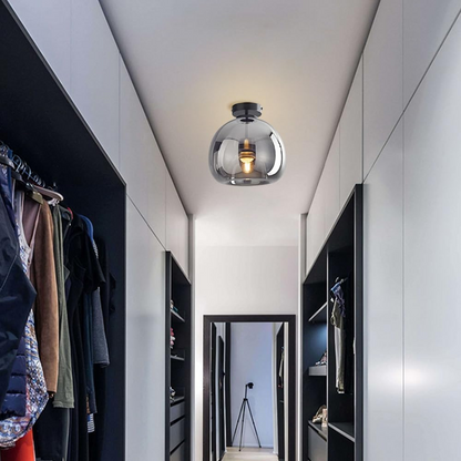 Modern taklampa i svart och guld med glasdetaljer – elegant LED plafond för vardagsrum, sovrum och matsal