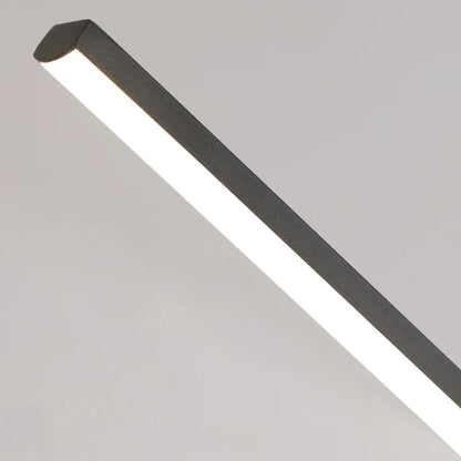 Modern lång LED takpendel i svart aluminium för kök matsal vardagsrum