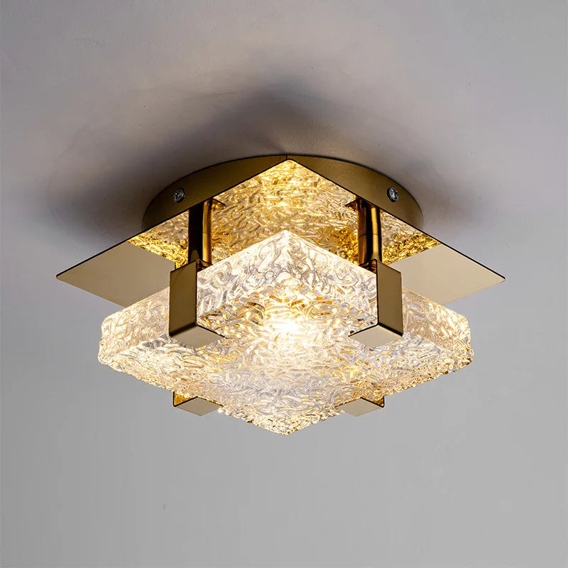 Modern LED taklampa i glas och metall för vardagsrum sovrum matsal hall