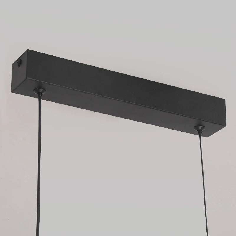 Modern välvd LED takpendel i svart aluminium för matsal kök vardagsrum