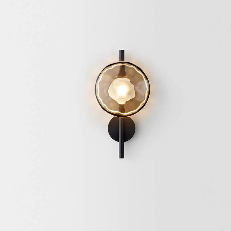 Modern glas vägglampa med metallstomme för vardagsrum sovrum hall hotell