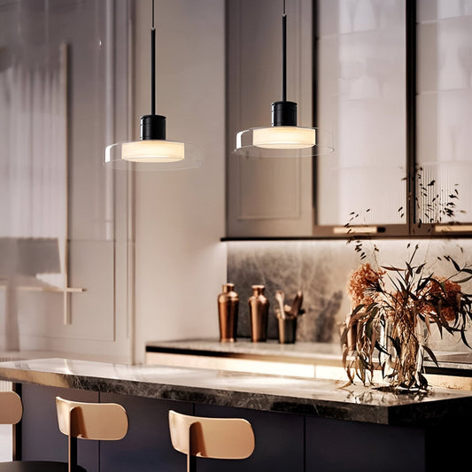 Nordisk modern LED taklampa med tre ljuskällor i järn och akryl för matsal vardagsrum kök