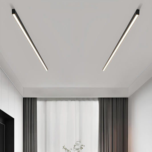 Modern linjär LED taklampa i aluminium ytmonterad för vardagsrum sovrum hall