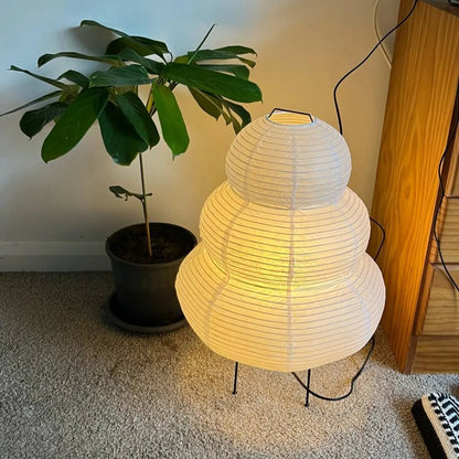 Japansk golvlampa i rispapper med konstnärlig design för vardagsrum sovrum