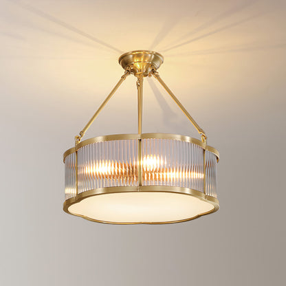 Elegant Hänglampa i Glas och Mässing – Modern Quatrefoil Taklampa för Inomhusbelysning