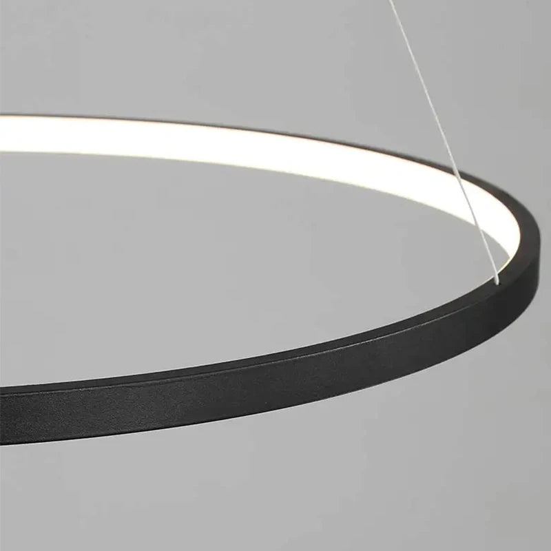 Modern rund LED-pendellampa för vardagsrum, matsal och kök
