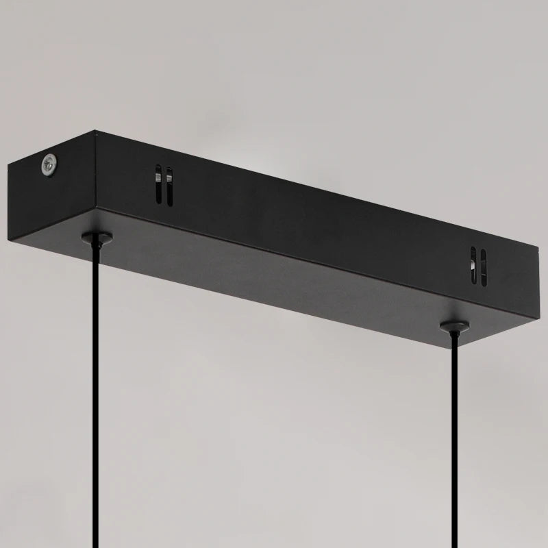Modern lång LED takpendel i svart aluminium för kök matsal vardagsrum