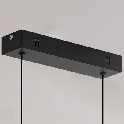 Modern lång LED takpendel i svart aluminium för kök matsal vardagsrum