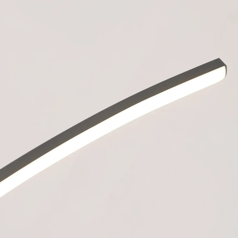 Modern välvd LED takpendel i svart aluminium för matsal kök vardagsrum