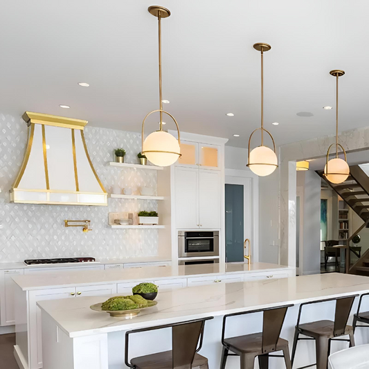 Modern pendellampa i glas och metall elegant taklampa för kök sovrum vardagsrum