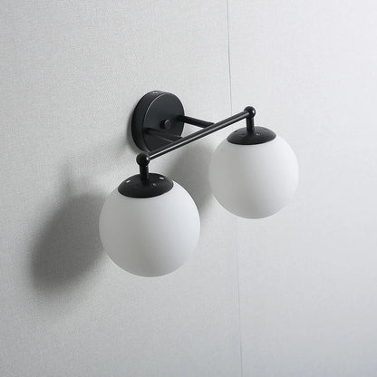 Nordic Vägglampa med Dubbel eller en Glasglob LED Svart Metall E27 Armatur