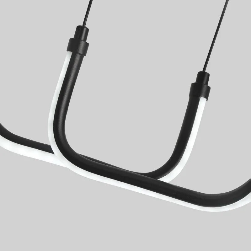 Minimalistisk LED pendellampa i svart aluminium för kök matsal vardagsrum