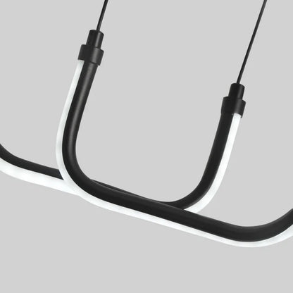 Minimalistisk LED pendellampa i svart aluminium för kök matsal vardagsrum
