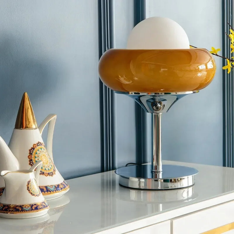 Retro Egg Tart Bordslampa i Metall – Modern Design LED Belysning