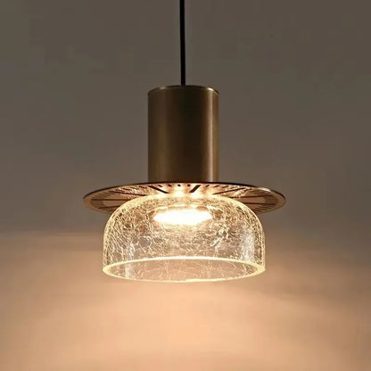 Modern pendellampa i spräckligt glas och metall för kök matsal och sovrum