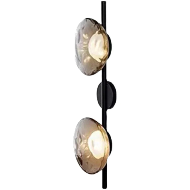 Modern glas vägglampa med metallstomme för vardagsrum sovrum hall hotell