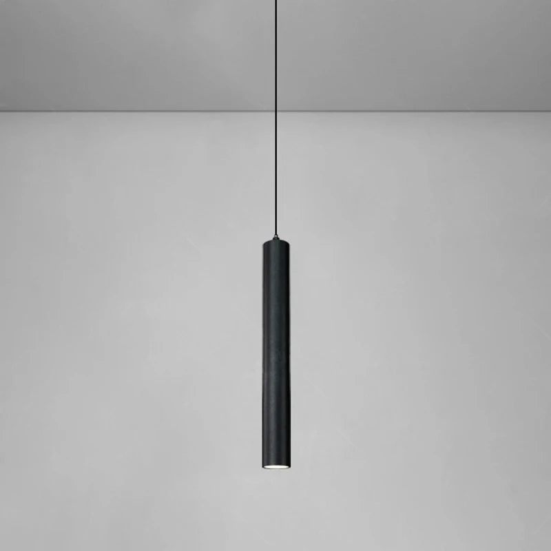 Minimalistisk cylinderformad LED pendellampa svart för sovrum matsal