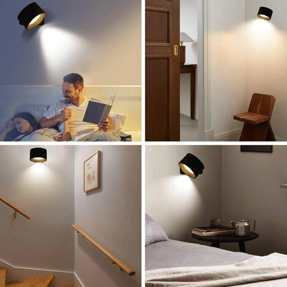 Uppladdningsbar LED vägglampa med fjärrkontroll dimbart ljus och 3 färglägen