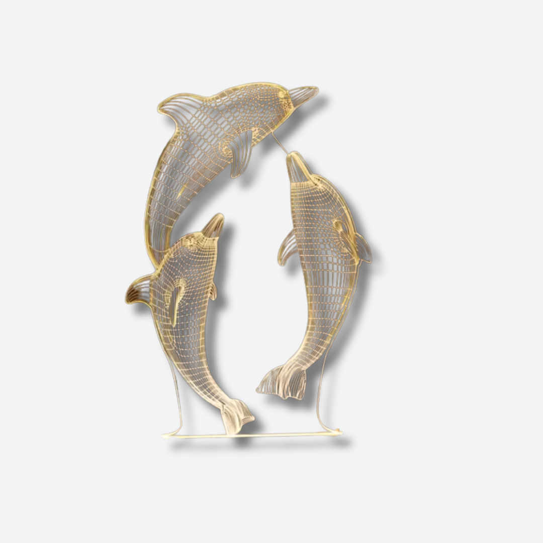 Delphina Glow | 3D nattlampa med delfindesign och färgstark dekorativ belysning