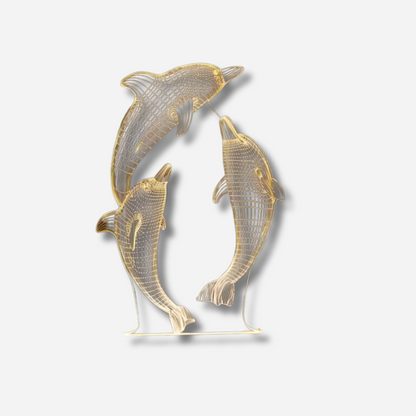 Delphina Glow | 3D nattlampa med delfindesign och färgstark dekorativ belysning