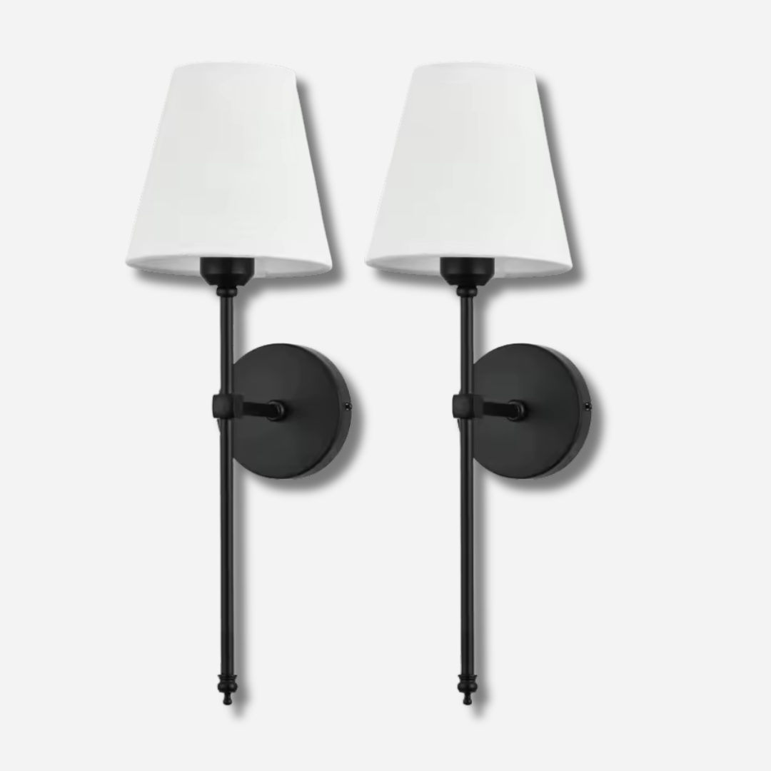 Lumivue | Nordisk vägglampa med tygskärm – (set om 2) för stilren heminredning