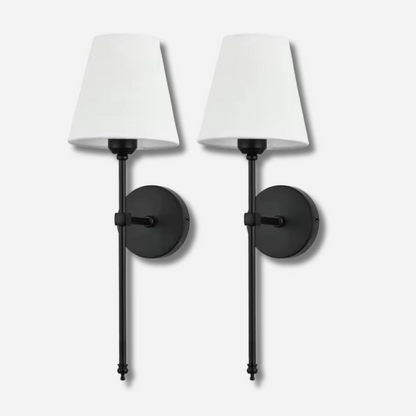 Lumivue | Nordisk vägglampa med tygskärm – (set om 2) för stilren heminredning