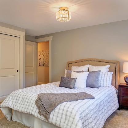 Elegant Kristall Taklampa – Modern Flush Mount Plafond för Inomhusbelysning