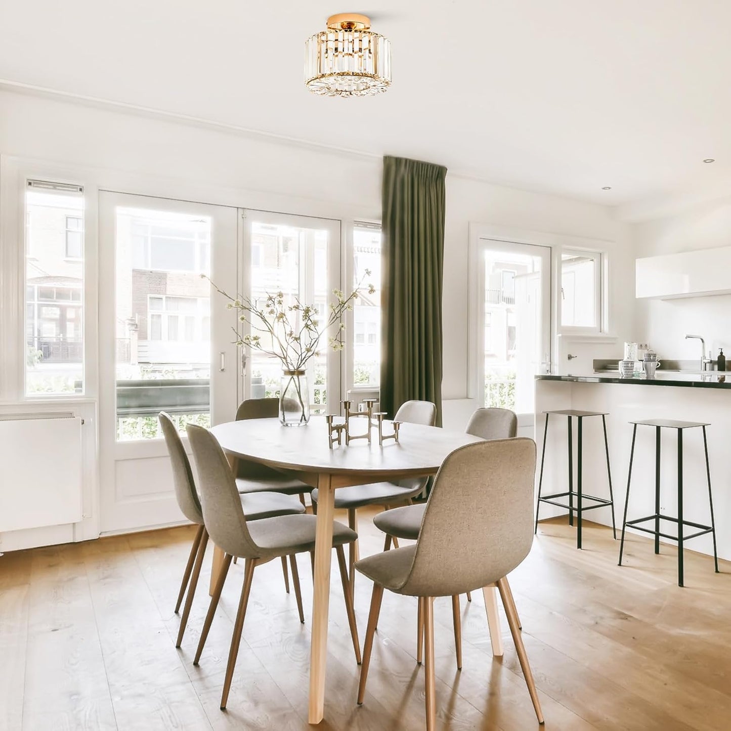 Elegant Kristall Taklampa – Modern Flush Mount Plafond för Inomhusbelysning