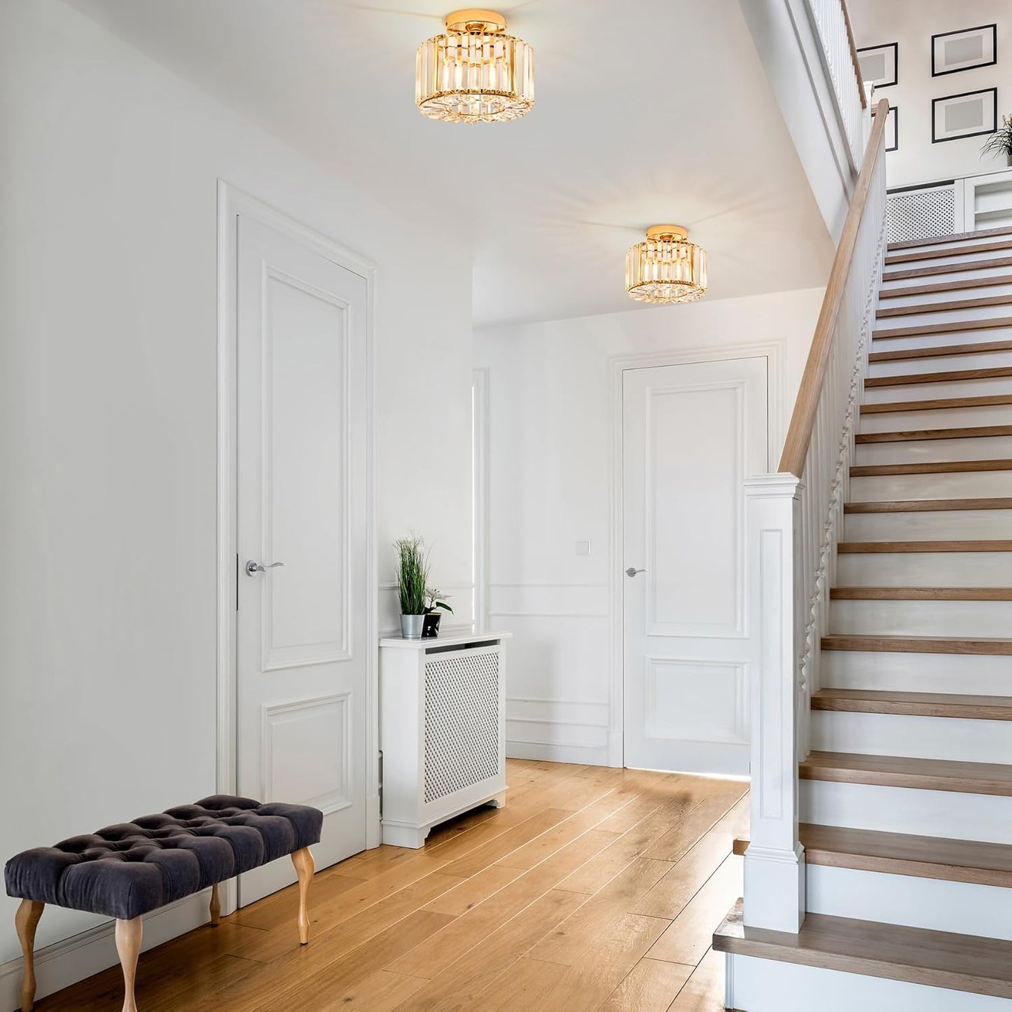 Elegant Kristall Taklampa – Modern Flush Mount Plafond för Inomhusbelysning