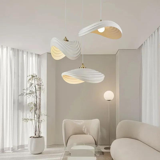 Wabi-sabi pendellampa i resin med LED för vardagsrum matsal hall