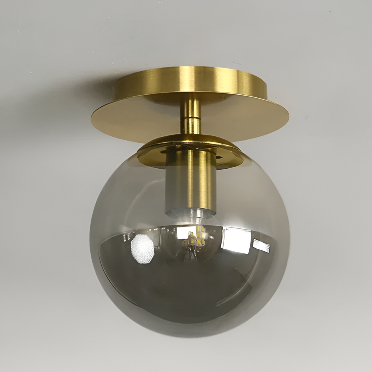 Lyxig LED taklampa i glas och metall – modern plafond för kök, hall, sovrum och restaurang