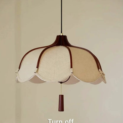 Japansk wabi-sabi taklampa i tyg och metall med justerbar höjd för sovrum matsal vardagsrum