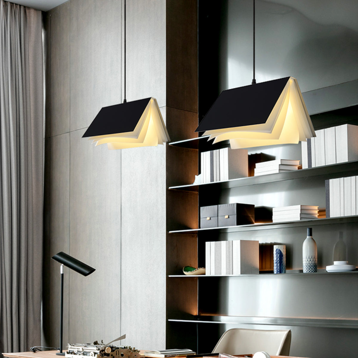 Kreativ bokformad takpendel färgglad modern barnrum lampa inredning