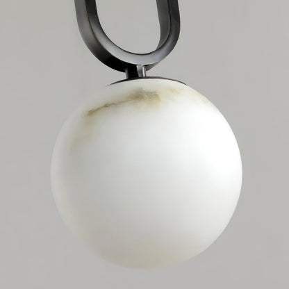 Alabaster pendellampa i oval ringdesign med dimbar LED för matsal vardagsrum och sovrum